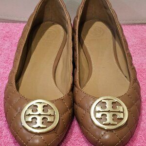 NEW Tory Burch BENTON 2 Quilted Ballet Leather Tan 8